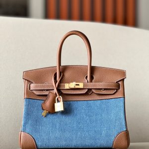 Birkin HSS 25 Togo and Canvas Gold(37) Gold Hardware
