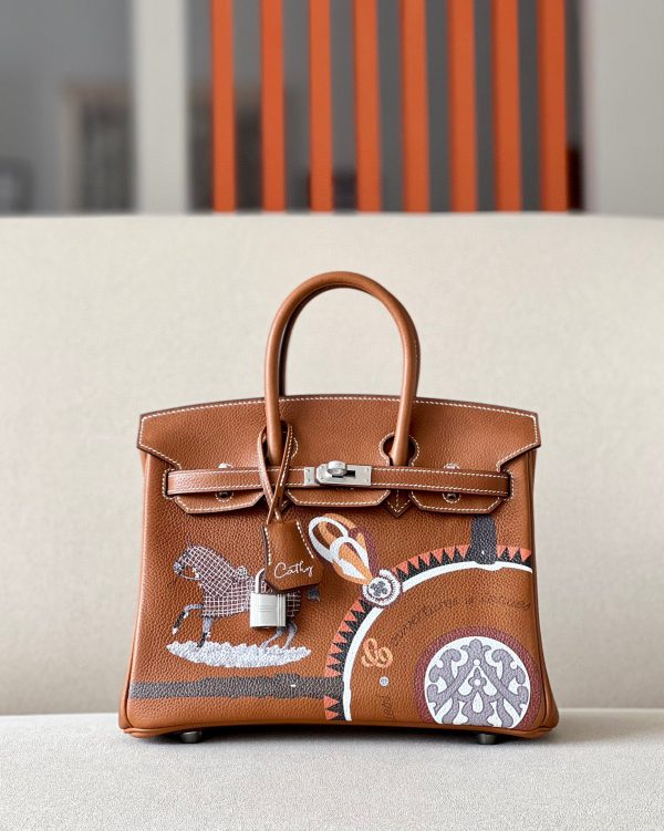 Birkin 25 Barenia Faubourg Gold(37) Palladium Hardware