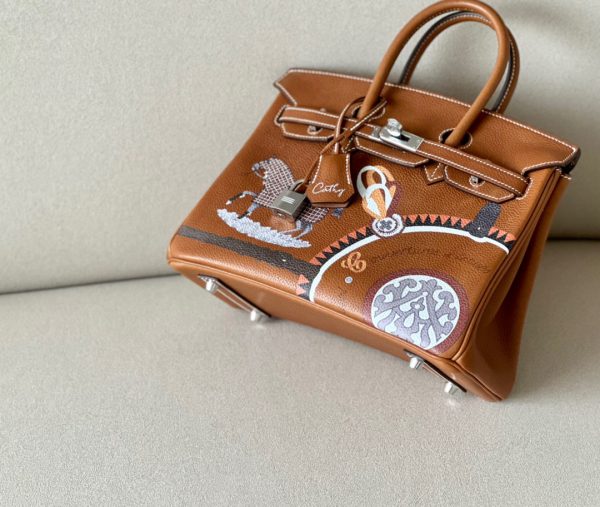 Birkin 25 Barenia Faubourg Gold(37) Palladium Hardware - Image 7