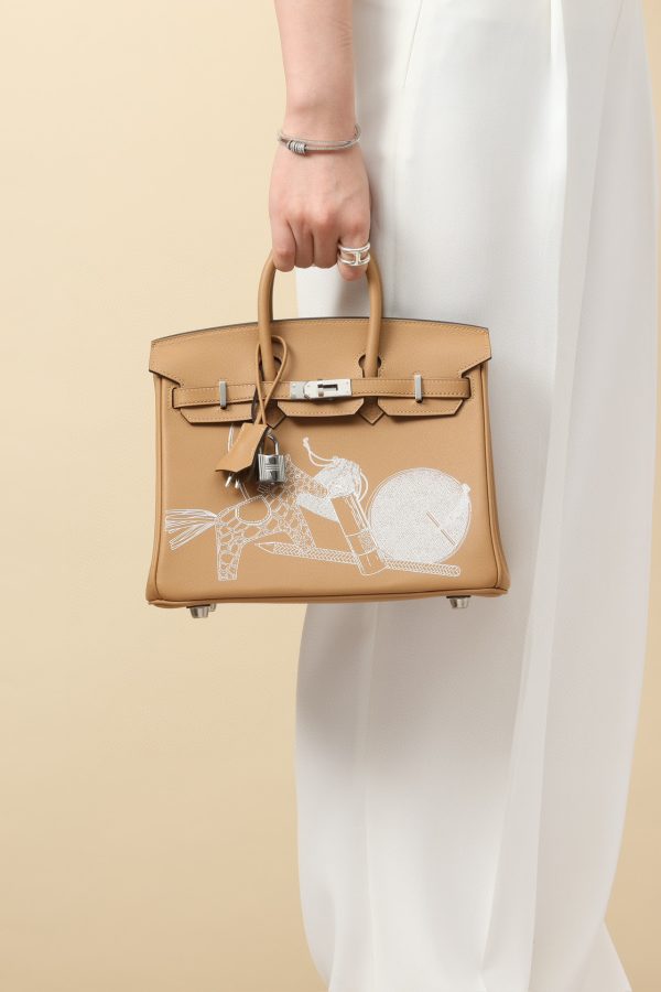 Birkin 25 Swift Chai(0M) Palladium Hardware - Image 8