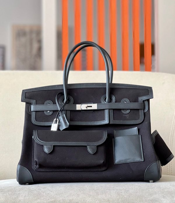 Birkin Cargo 40 Canvas and Swift Noir(89) Palladium Hardware