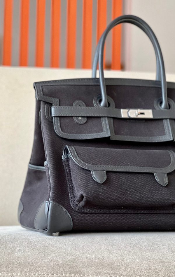 Birkin Cargo 40 Canvas and Swift Noir(89) Palladium Hardware - Image 2