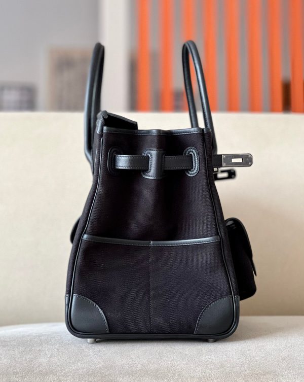 Birkin Cargo 40 Canvas and Swift Noir(89) Palladium Hardware - Image 8