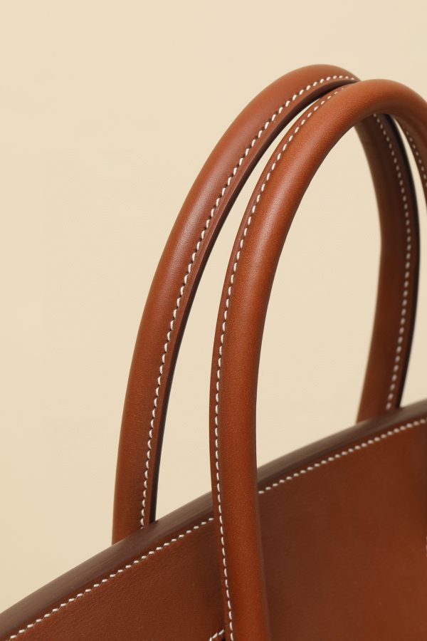 Birkin HSS 35 Barenia and Canvas Gold(37) Gold Hardware - Image 4