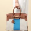 Birkin HSS 35 Barenia and Canvas Gold(37) Gold Hardware - Image 9