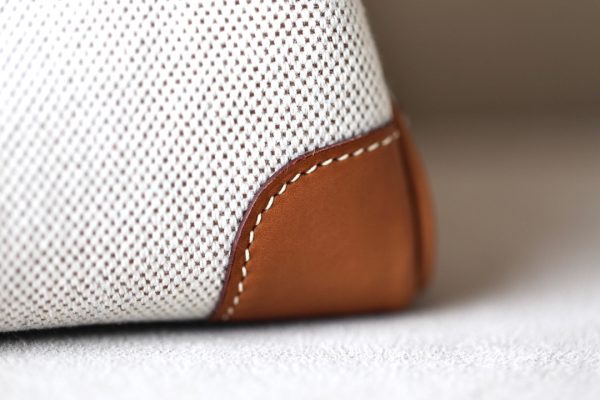 Birkin HSS 35 Barenia and Canvas in Gold(37) Gold hardware - Image 6