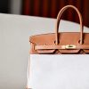 Birkin HSS 35 Barenia and Canvas in Gold(37) Gold hardware - Image 7