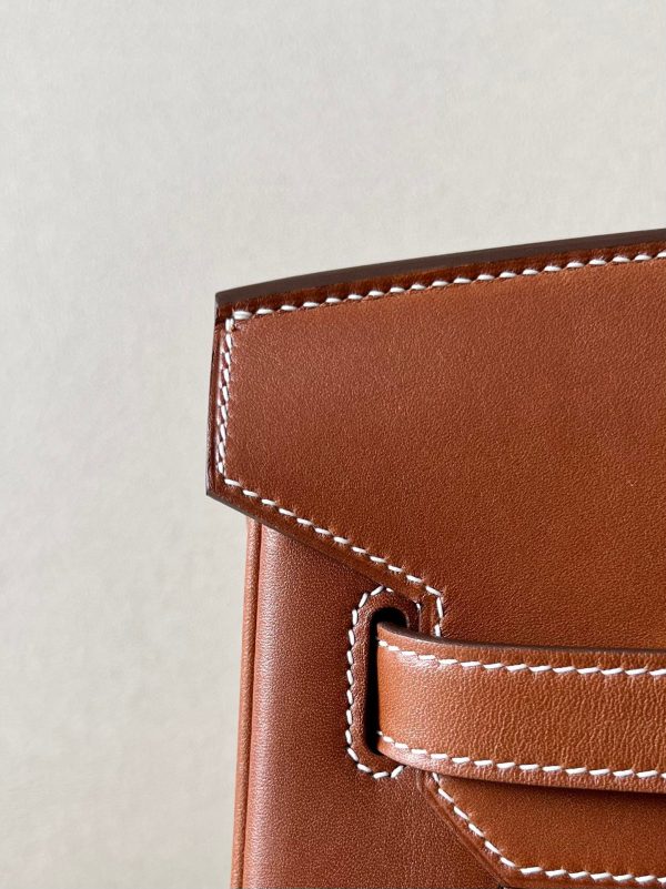 Birkin HSS 35 Barenia and Canvas in Gold(37) Gold hardware - Image 3