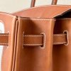 Birkin HSS 35 Barenia and Canvas in Gold(37) Palladium hardware - Image 2