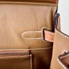 Birkin HSS 35 Barenia and Canvas in Gold(37) Palladium hardware - Image 3