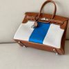 Birkin HSS 35 Barenia and Canvas in Gold(37) Palladium hardware - Image 7