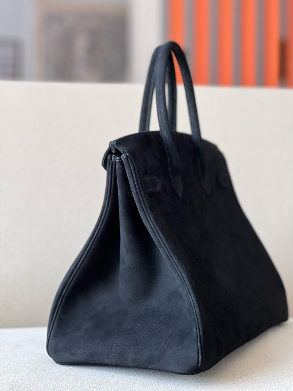 Birkin 35 Suede Noir(89) Palladium Hardware - Image 2