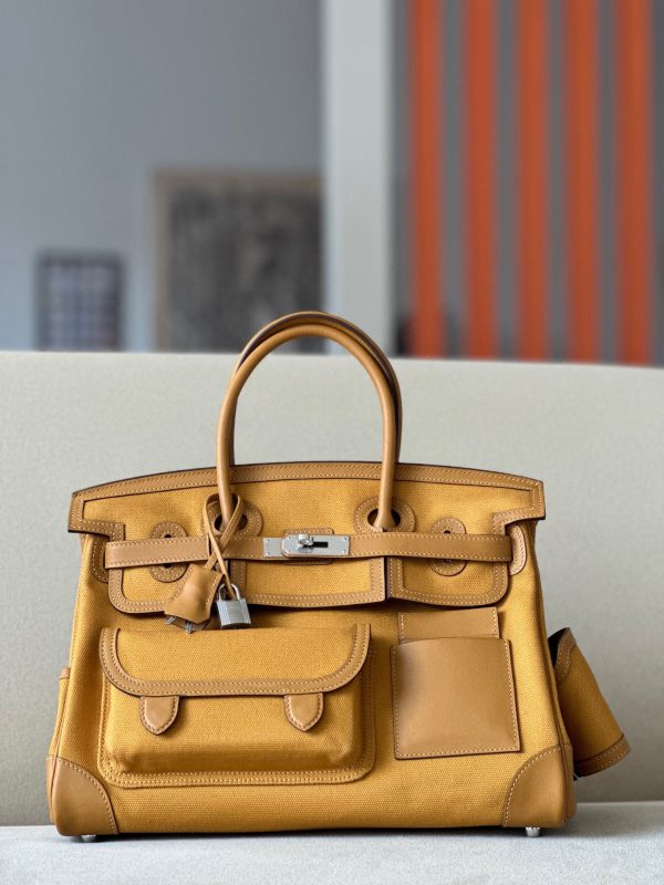 Birkin Cargo 35 Canvas and Swift Sesame(2S) Palladium Hardware