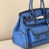 Birkin Cargo 35 Canvas and Swift Blue Ocean(Z7) and Blue Marine(78) Palladium Hardware - Image 2