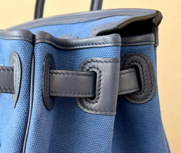 Birkin Cargo 35 Canvas and Swift Blue Ocean(Z7) and Blue Marine(78) Palladium Hardware - Image 3