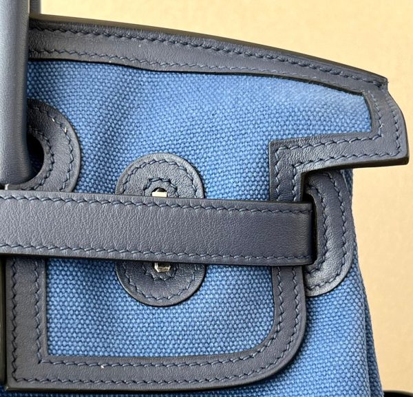 Birkin Cargo 35 Canvas and Swift Blue Ocean(Z7) and Blue Marine(78) Palladium Hardware - Image 4