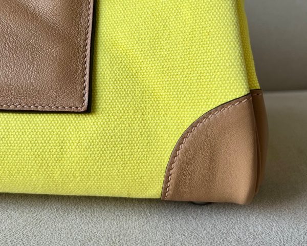 Birkin Cargo 35 Canvas and Swift Lime(9R) and Chai(0M) Palladium Hardware - Image 4