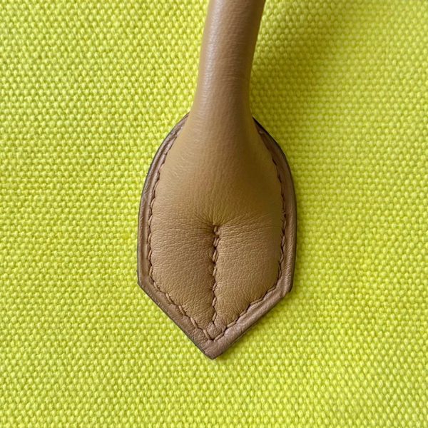 Birkin Cargo 35 Canvas and Swift Lime(9R) and Chai(0M) Palladium Hardware - Image 6