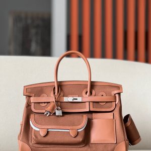 Birkin Cargo 35 Canvas and Swift Gold(37) Palladium Hardware