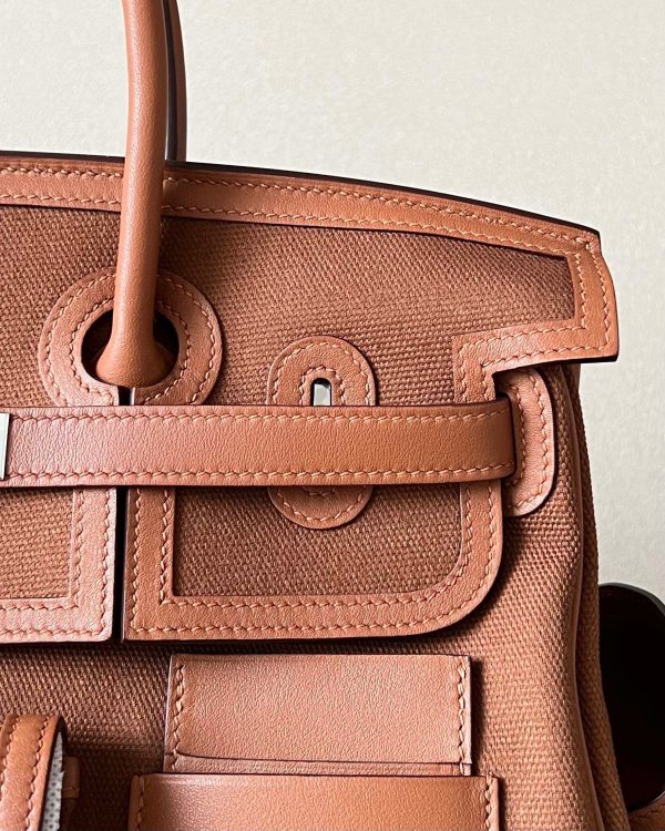Birkin Cargo 35 Canvas and Swift Gold(37) Palladium Hardware - Image 3