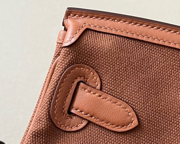 Birkin Cargo 35 Canvas and Swift Gold(37) Palladium Hardware - Image 6