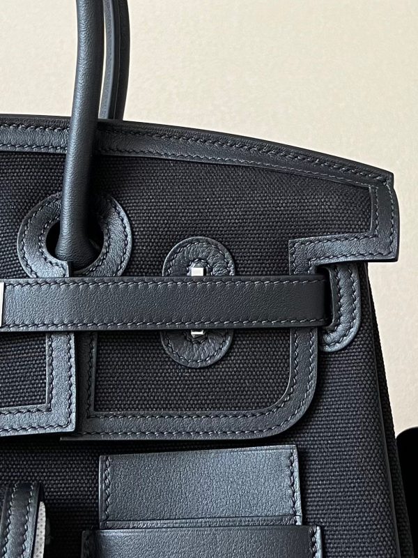 Birkin Cargo 35 Canvas and Swift Noir(89) Palladium Hardware - Image 3