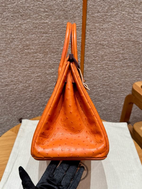 Birkin 30 Ostrich Orange (93) Gold Hardware - Image 3