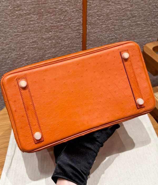 Birkin 30 Ostrich Orange (93) Gold Hardware - Image 4