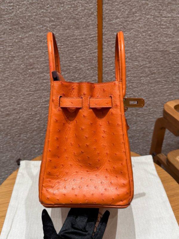 Birkin 30 Ostrich Orange (93) Gold Hardware - Image 6