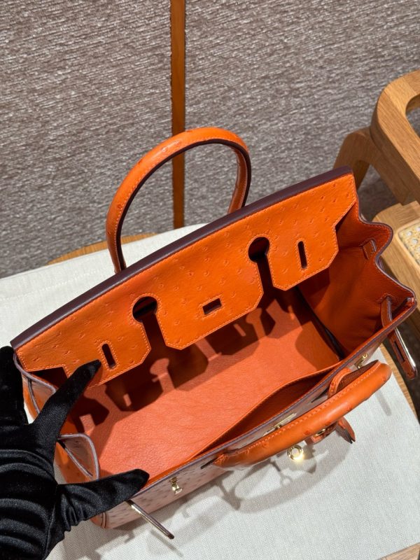 Birkin 30 Ostrich Orange (93) Gold Hardware - Image 7