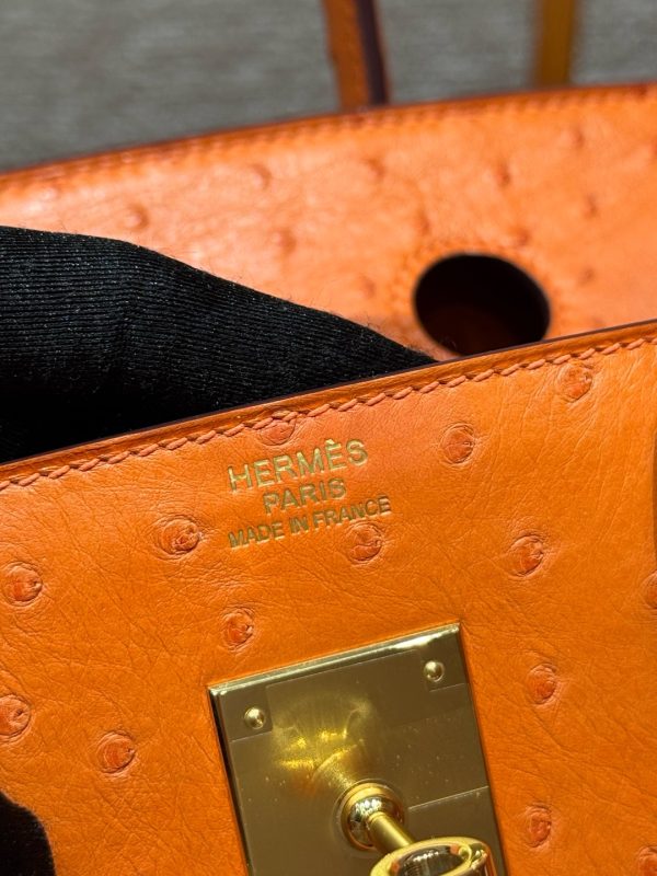 Birkin 30 Ostrich Orange (93) Gold Hardware - Image 5
