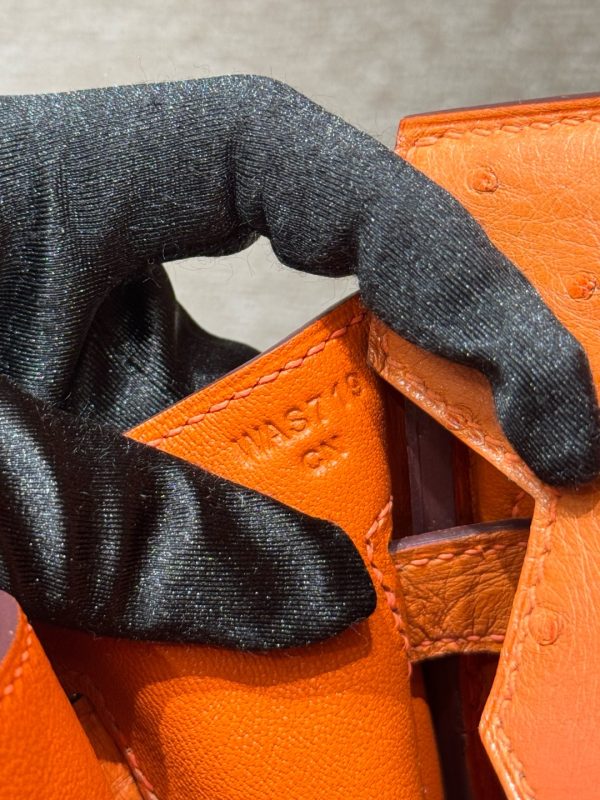 Birkin 30 Ostrich Orange (93) Gold Hardware - Image 11
