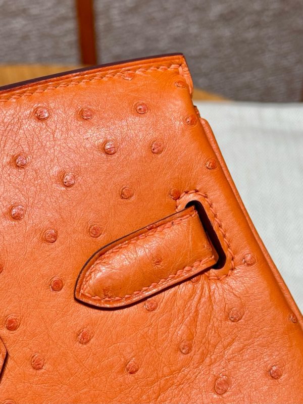 Birkin 30 Ostrich Orange (93) Gold Hardware - Image 12