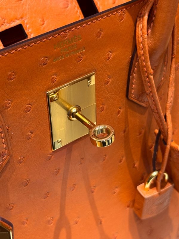 Birkin 30 Ostrich Orange (93) Gold Hardware - Image 14