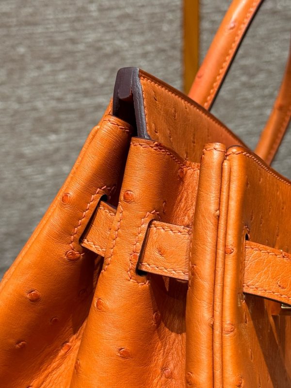 Birkin 30 Ostrich Orange (93) Gold Hardware - Image 15