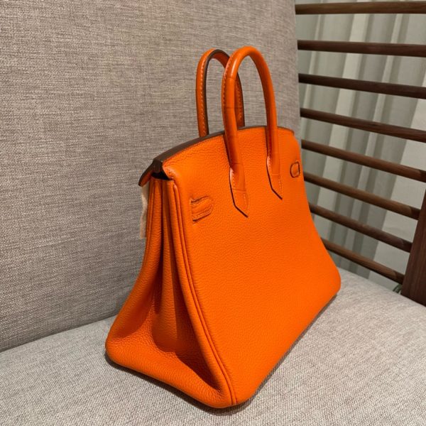 Birkin Touch ?30 Togo With Crocodile Orange (93) Gold Hardware - Image 3
