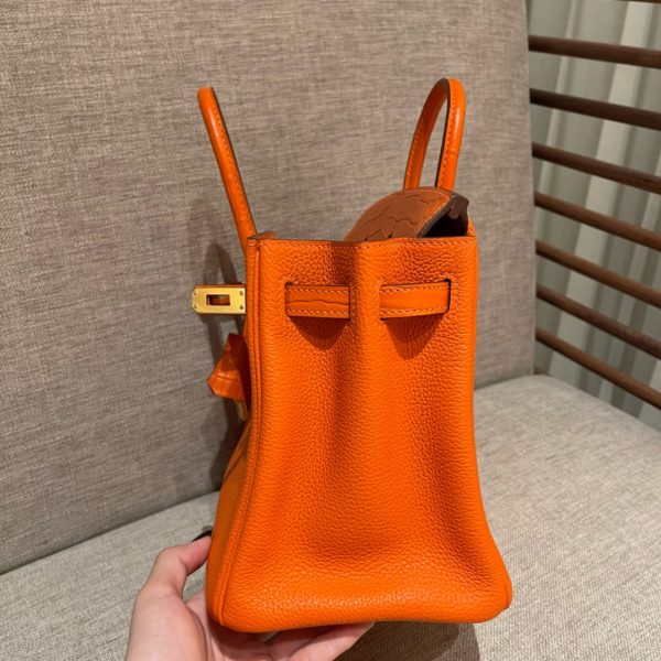 Birkin Touch ?30 Togo With Crocodile Orange (93) Gold Hardware - Image 7