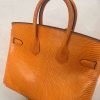 Birkin 25 Lizard Orange (93) Palladium Hardware - Image 7