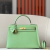 Kelly 32 Epsom Vert Criquet(3I) Gold Hardware