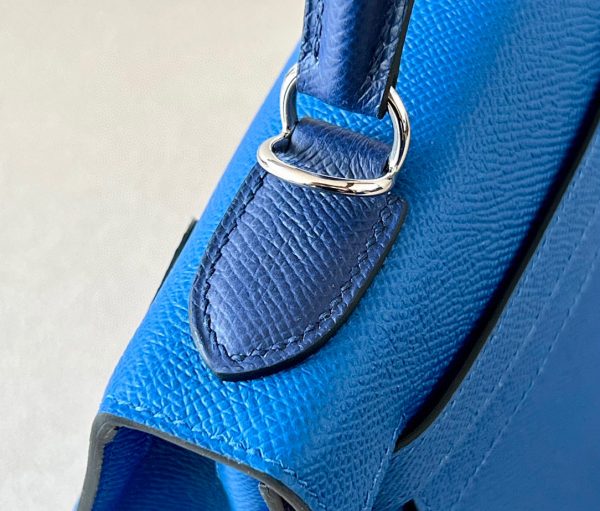 Kelly HSS 28 Epsom Bleu Saphir (73) and Bleu France (71) and Rouge Grenade(K1) Palladium Hardware - Image 3