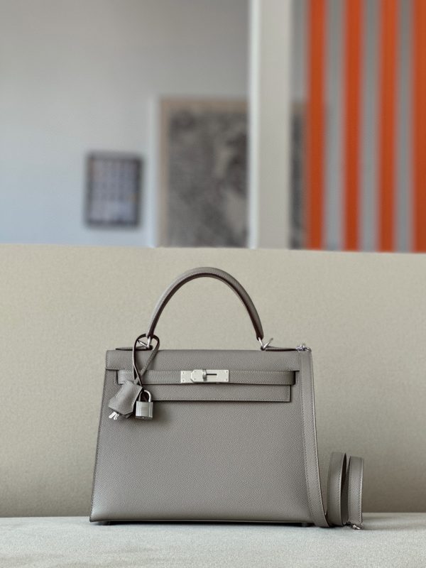 Kelly 28 Epsom Gris Asphalte (M8) Palladium Hardware