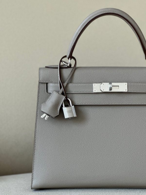 Kelly 28 Epsom Gris Asphalte (M8) Palladium Hardware - Image 2