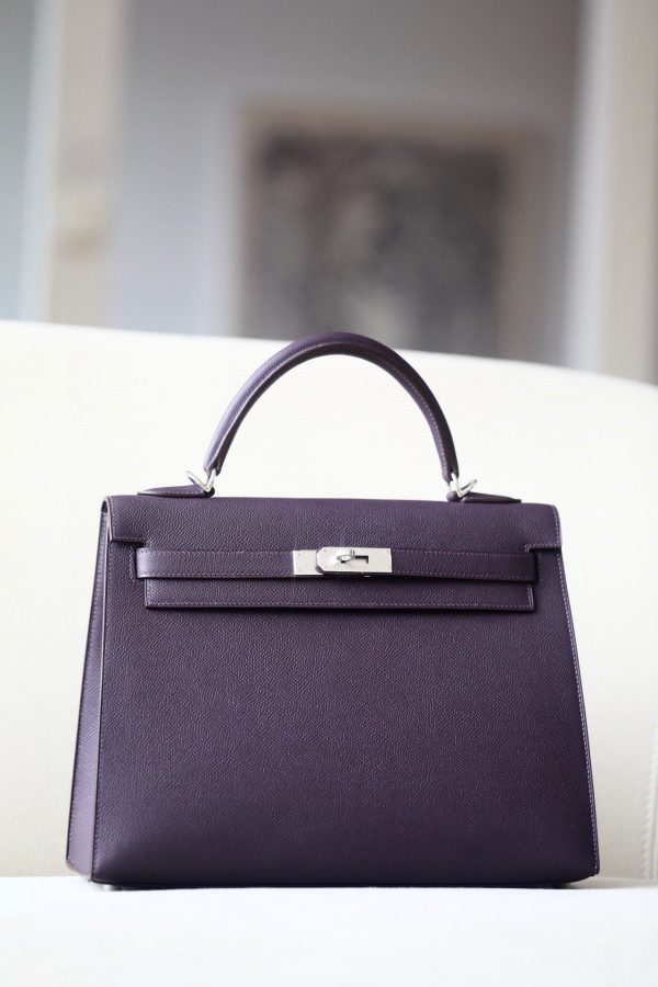 Kelly 28 Epsom Raisin(59) Palladium Hardware