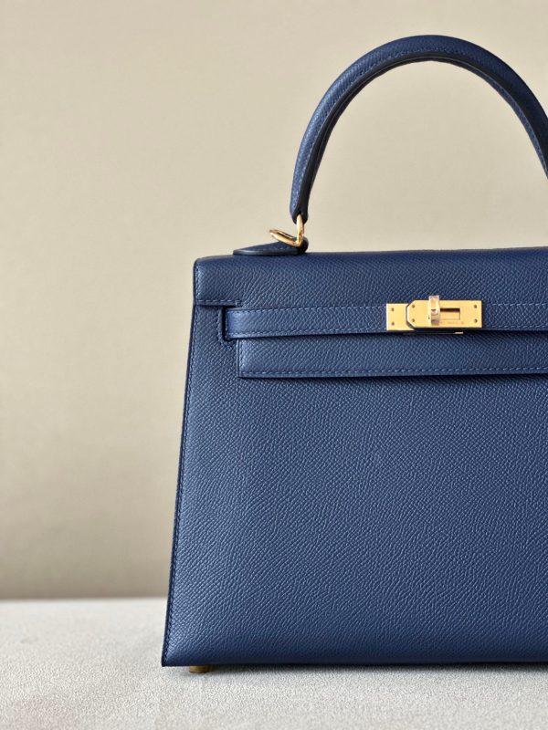 Kelly 25 Epsom Blue saphir (73) Gold Hardware - Image 2