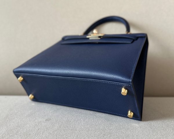Kelly 25 Epsom Blue saphir (73) Gold Hardware - Image 6