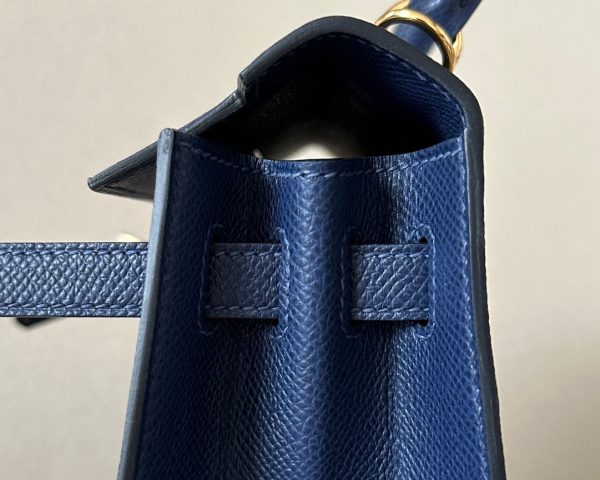 Kelly 25 Epsom Blue saphir (73) Gold Hardware - Image 9