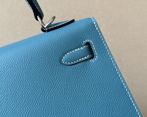 Kelly 25 Epsom New Blue Jean (D2) Palladium Hardware - Image 6