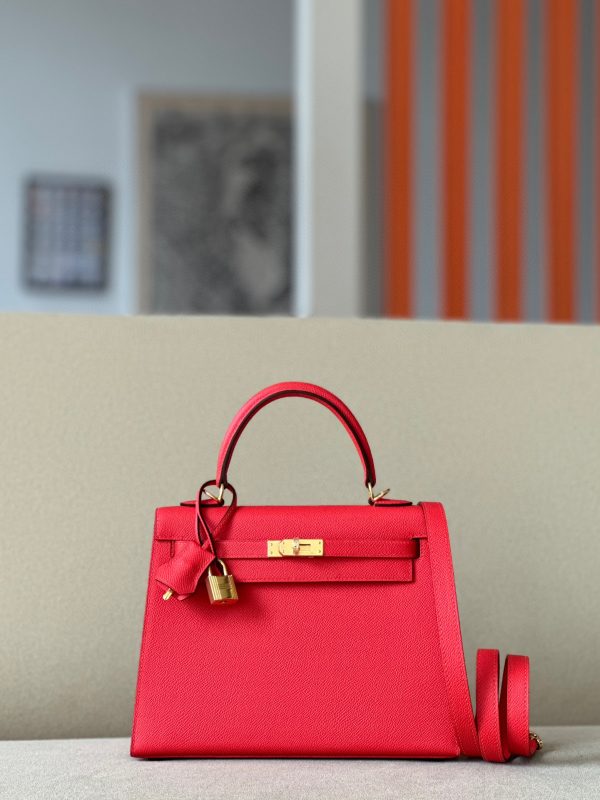 Kelly 25 Epsom Bougainvller (A5) Gold Hardware