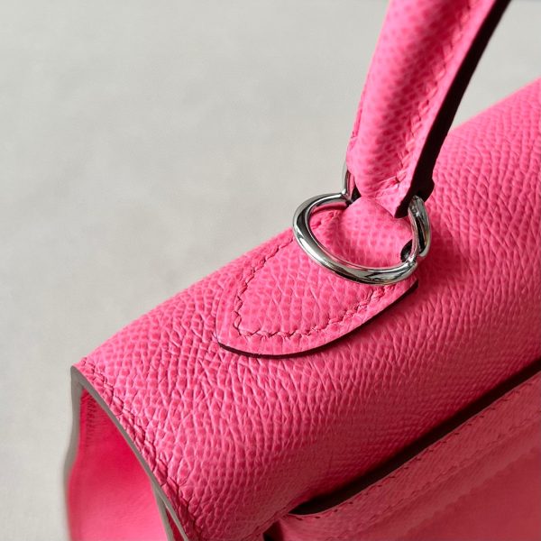 Kelly 25 Epsom Rose Lipstick (U5) Palladium Hardware - Image 3