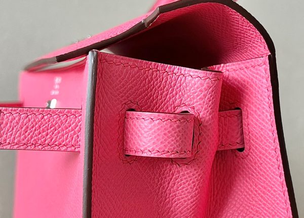 Kelly 25 Epsom Rose Lipstick (U5) Palladium Hardware - Image 6